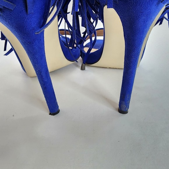 JustFab Sosha Cobalt Blue Sandals Heels Size 6 1/2 - Picture 7 of 11
